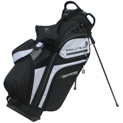 BENROSS PROLITE 2.0 GOLFSTÄNDER-TRAGETASCHE - SCHWARZ/WEISS @ 50 % RABATT UVP