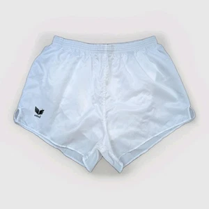 Pantalones cortos de nailon brillante ERIMA vintage D10 retro fútbol fitness deporte blanco - Imagen 1 de 22
