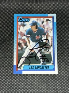 Les Lancaster Chicago Cubs 1990 Topps Signed Auto Card #437 ~ COA - Picture 1 of 3
