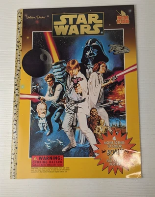 4 escenas de películas de Star Wars para colorear más póster extra libros dorados 1997 SIN USAR Foto 1 de 4