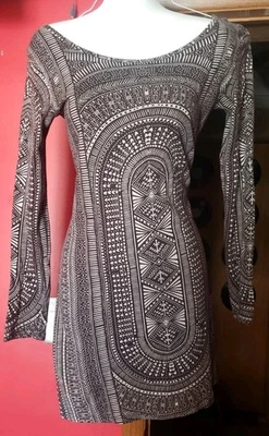 Cute Billabong Dress Women's Size S Small Black & White Cotton Blend 34" Long - Image 1 of 3