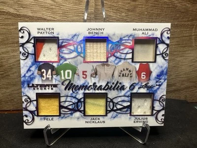 2021 Leaf Ultimate #UM6-14 ~Pele~Nicklaus~Erving~Payton~Bench~Ali - 6 RELIC /12 - Image 1 of 2