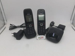 TELEFONI CORDLESS START DUO GIGASET AS405, COMPLETI DI BASI, USATI - Photo 1/5