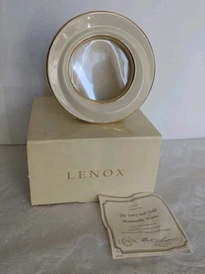 Lenox Photo Frame 24k Gold Fits 3" Round Photo • Ivory Gold Fine Porcelain • NIB - Picture 1 of 8