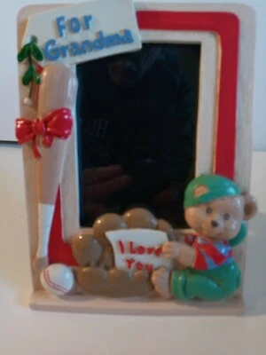 Picture Frame For Grandma Sports Bat Glove And teddy Bear  - Image 1 of 4