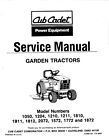 Service Manual Cub Cadet G-SG 1050, 1204, 1210, 1211, 1810, Series (1986-1989)