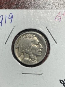 1919 Philadelphia Mint Buffalo Nickel -g/vg - Picture 1 of 3