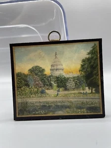 Vintage 1940er US Capitol Reflexion der Kapitolkuppel, Botanischer Garten Mini Bild - Bild 1 von 6