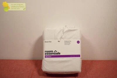 Room Essentials Striped Microfiber Sheet Set Gray Queen* - Image 1 of 4