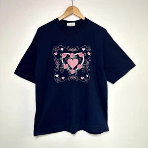 90er Vintage Herz Shirt Blumen Frühling Oma Kern - Bild 1 von 2