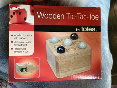 Wooden Tic Tac Toe by Totes Mini Size Travel Portable Compact 2008 - Image 1 of 4