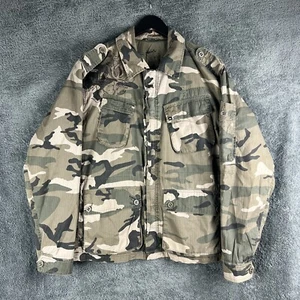 Chaqueta Camuflada Quiksilver Verde Carga Ejército Cremallera Utilitaria Para Hombre Talla Mediana Y2K - Imagen 1 de 22