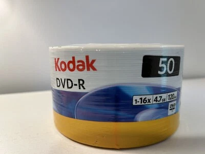 Kodak DVD-R  16x 4.7GB 120 Min. 50 Pack New Old Stock - Image 1 of 3