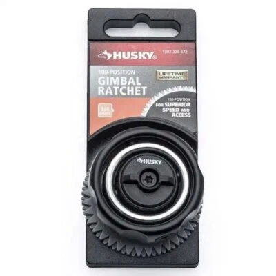 Husky 1/4 100-Position Gimbal Palm Ratchet  Fine Tooth Quarter Inch Speed - Image 1 of 4