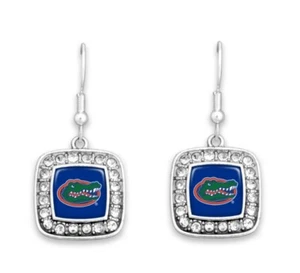 47274 Pendientes Colgantes Cuadrados con Licencia Oficial Florida con Estrás - Imagen 1 de 1