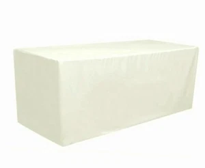 6' ft. Fitted Polyester Tablecloth Table Cover Wedding Banquet Party IVORY CREAM - Picture 1 of 2