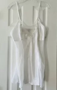 Seductive Wear by Cinema Etoile Size Medium White Satin Beaded Lingerie Nightie - Picture 1 of 7