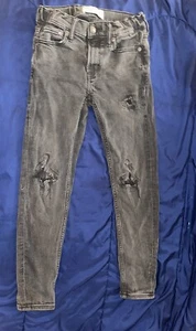 Abercrombie Kids Boy Super Skinny Jeans Size Black Faded 11/12 - Picture 1 of 7