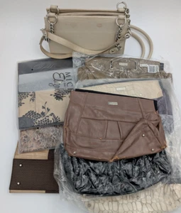 MICHE Purse & Cover LOT Beige Classic Base Bag With 8 Shells Cream Ivory Brown - Picture 1 of 24