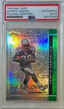 Asante Samuel signed inscribed 2007 Topps card New Negland Patriots PSA Encap