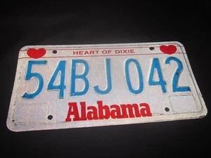 ALABAMA 80 CORAZÓN DE DIXIE corazones PLACA DE LICENCIA 54BJ042 - Imagen 1 de 4
