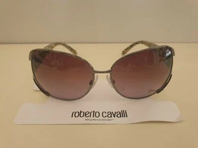 Roberto Cavalli 596S Primula Sunglasses Gun/Black w/ Gray Lenses Color 08B-New - Image 1 of 4