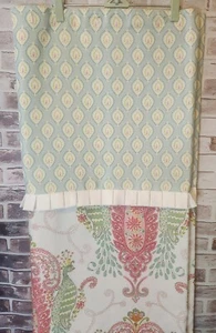 Stunning! Dena Home Peacock & Paisley Shower Curtain Seafoam Green Pink - Picture 1 of 7