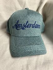 Robin Ruth Amsterdam baseball hat heathered blue. Snap Back