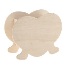 Heart Design Unfinished Wood Pen Container Storage Box for Drawing Painting