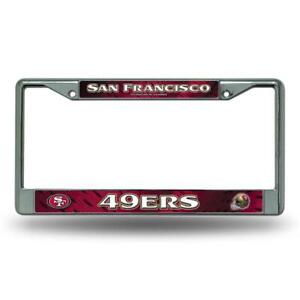 San Francisco 49ers COLOR Metal Chrome License Plate Frame Auto Truck Car NFL