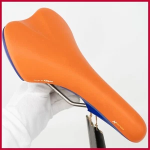 NOS FIZIK BY GIRO NISENE ORANGE TITANIUM VINTAGE SADDLE SEAT RACING ROAD BICYCLE - Zdjęcie 1 z 7