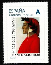 Personalized stamp 700 years Dante Alighieri 2021 Spain 1321-2021 stamps Spain