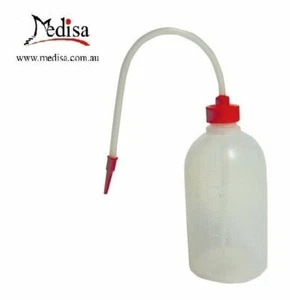 WASH BOTTLES, INTERGRATED MOULDED WITH DISPENSING TIP, POLYETHYLENE,CURVED STRAW - Picture 1 of 3