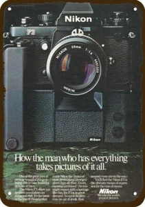 1981 NIKON F3 35MM CAMERA Vintage-Look-Edge DECORATIVE REPLICA METAL SIGN - Picture 1 of 1
