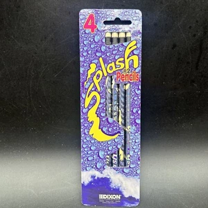 VTG 4 Pk Dixon TICONDEROGA PENCILS No. 2 Novelty Splash Blue Metallic School NIP - Picture 1 of 7