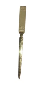 Vintage Letter Opener Gold Engraved Ornate Letter Opener - Picture 1 of 6