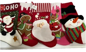 Vintage Stockings 20” Christmas / Holiday Santa Claus & Snowman Most NWT! - Picture 1 of 5