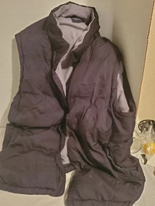 Faded Glory Mens Full Zip Puffer Vest Black Fleece Lined Sz 3XL Missing Zipper  - Picture 1 of 4