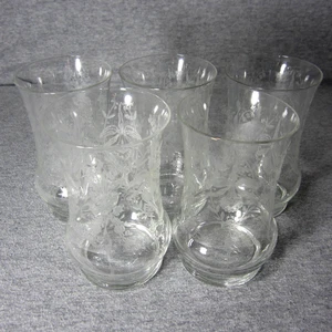 5 Heisey Glass Orchid Flat Iced Tea Tumblers - Picture 1 of 8