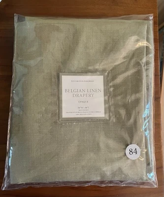 Restoration Hardware Belgian Linen Drapery Opaque 50”x84” Rod Pocket Thyme NWT - Image 1 of 4