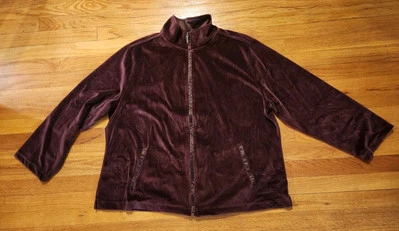 Charter Club размер 3 X эластичной бархата молнии спереди куртка новый Loungewear уютный - Изображение 1 из 4