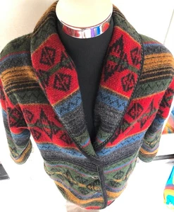 Abrigo Manta Chaqueta Lana Woolrich Vintage Azteca Suroeste XL Hecho en EE. UU. - Imagen 1 de 14