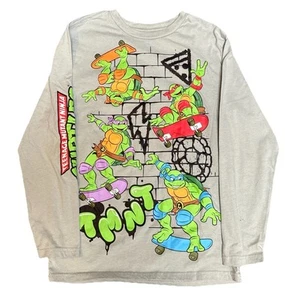 TMNT NICKELODEON NINJA TURTLES T-SHIRT GREEN GRAPHIC BOYS SIZE L - Picture 1 of 4