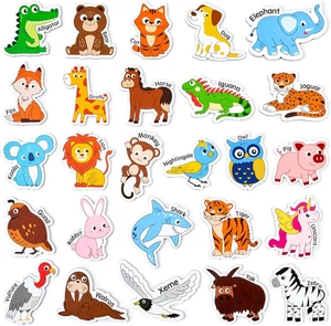 Wooden Magnets for Kids – 26 Cute A-Z Animals Fridge Magnets for Toddlers, Large - Picture 1 of 12