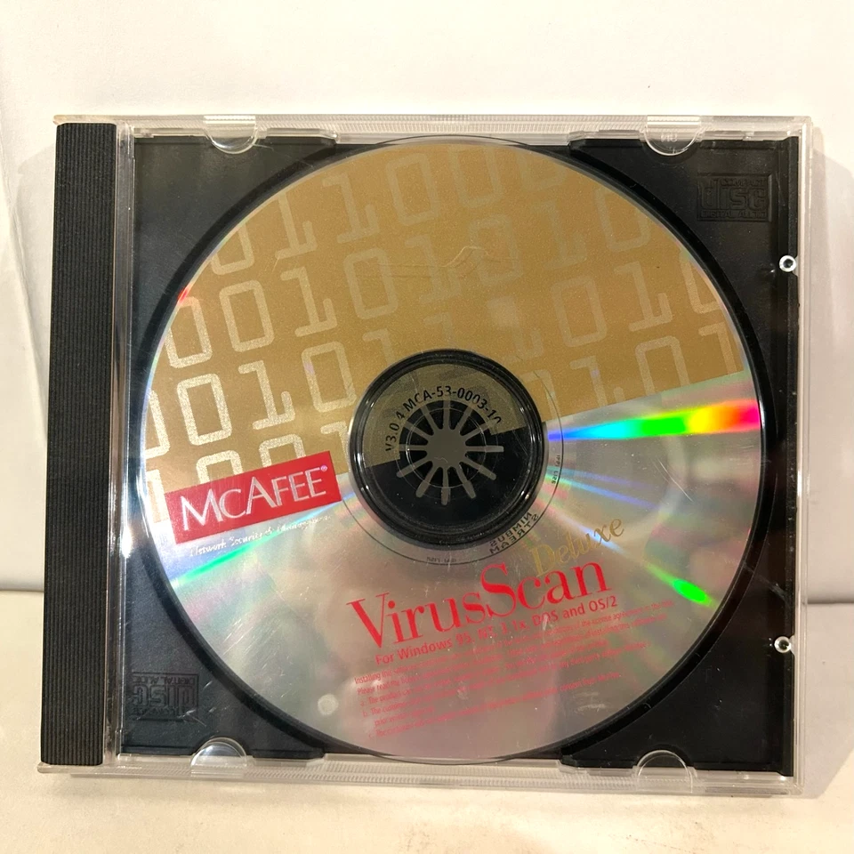 McAfee Virus Scan Deluxe Windows 95 NT 3.1 CD-ROM PC *BUY 2 GET 2 FREE* - Image 1 of 1