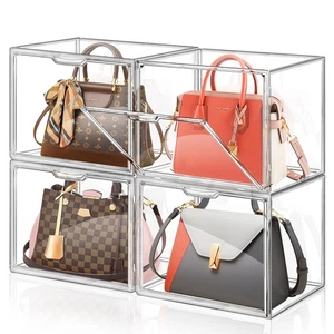 4 Packs Plastic Purse Storage Organizer for Closet, Clear Display Case for Pu... - Picture 1 of 7