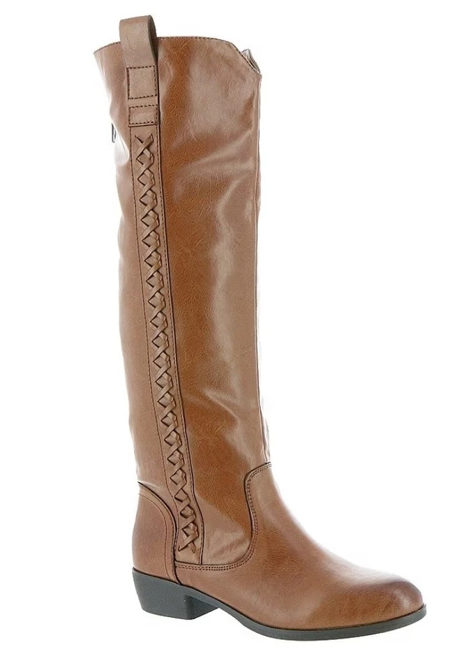 MIA Coaster Mujer Bota Alta Sintética Cremallera Lateral Trenza Talla 6M Equipaje 1292 Foto 1 de 1