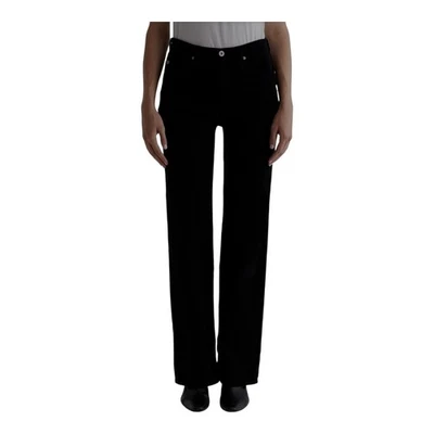 AG Kora High Rise Wide Leg Jeans Womens Size 26 Black Micro Corduroy Pants - Image 1 of 4
