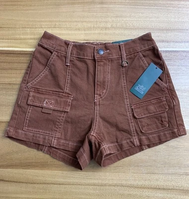 Wild Fable Juniors Teens Casual Summer Brown Cargo Shorts Size XXS - Image 1 of 4