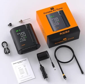 Tragbarer Reifenfüller Luftkompressor, wiederaufladbar & 12V DC Luftpumpe Acpatur - Bild 1 von 7